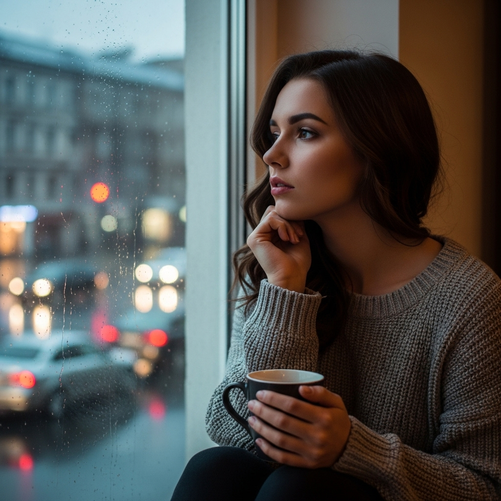 задумчивая девушка хочет снять квартиру в санкт петербурге посуточно дешево потому что она посорилась со своим молодым человеком и теперь ищет временное жилье, а может быть она собирается поступить в вуз в Питере и теперь ее цель снять апартаменты в спб посуточно недорого