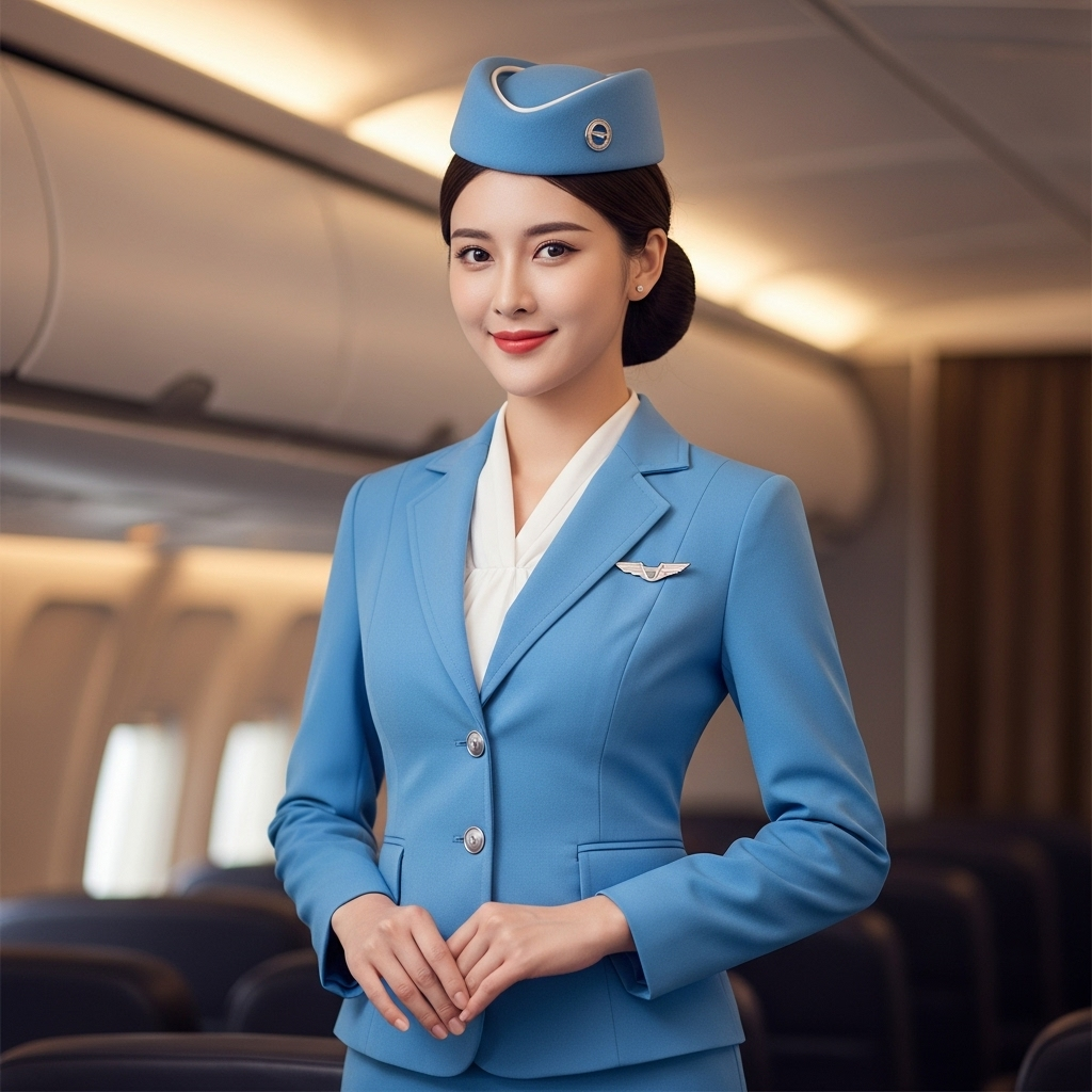 красивая молодая азиатская стюардесса
